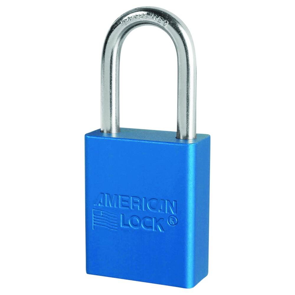 American Lock® Safety Padlock, Anodized Aluminum, 5 Pin, 1.5 Inch Shackle, Keyed To