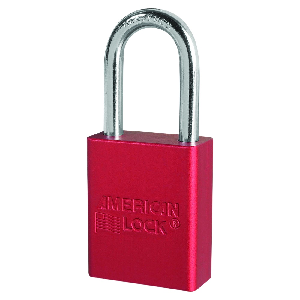 American Lock® Safety Padlock, Anodized Aluminum, 5 Pin, 1.5 Inch Shackle, Keyed To