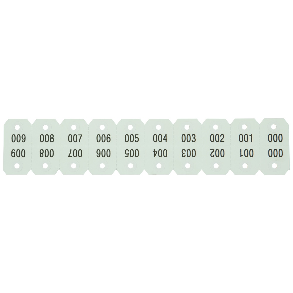 Creative Tag & Label 2-Part Head Tags, Perforated, Numbered 000-999, 1.25 Inch x 1.25 Inch, White