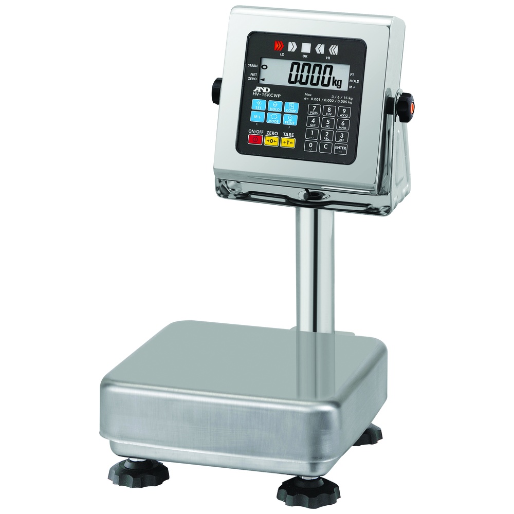 A&D Weighing HV-C/CP Series Triple Range Bench Scale, Small Platform, 6/15/30 Pound x 0.002/0.005/0.01 Pound, Legal for Trade