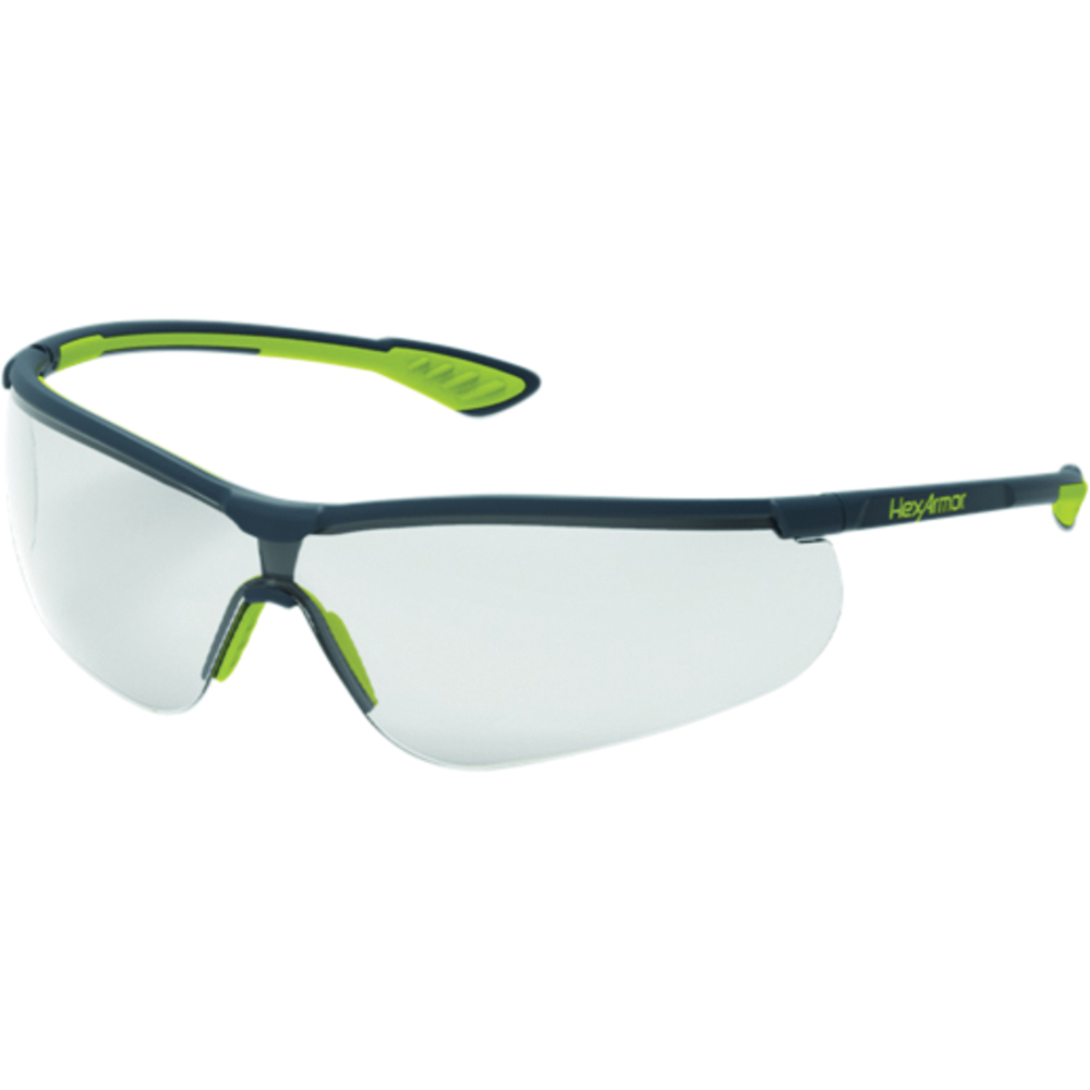 HexArmor® Safety Glasses, VS250, TruShield®2SF, Gray/Yellow, Clear Lens