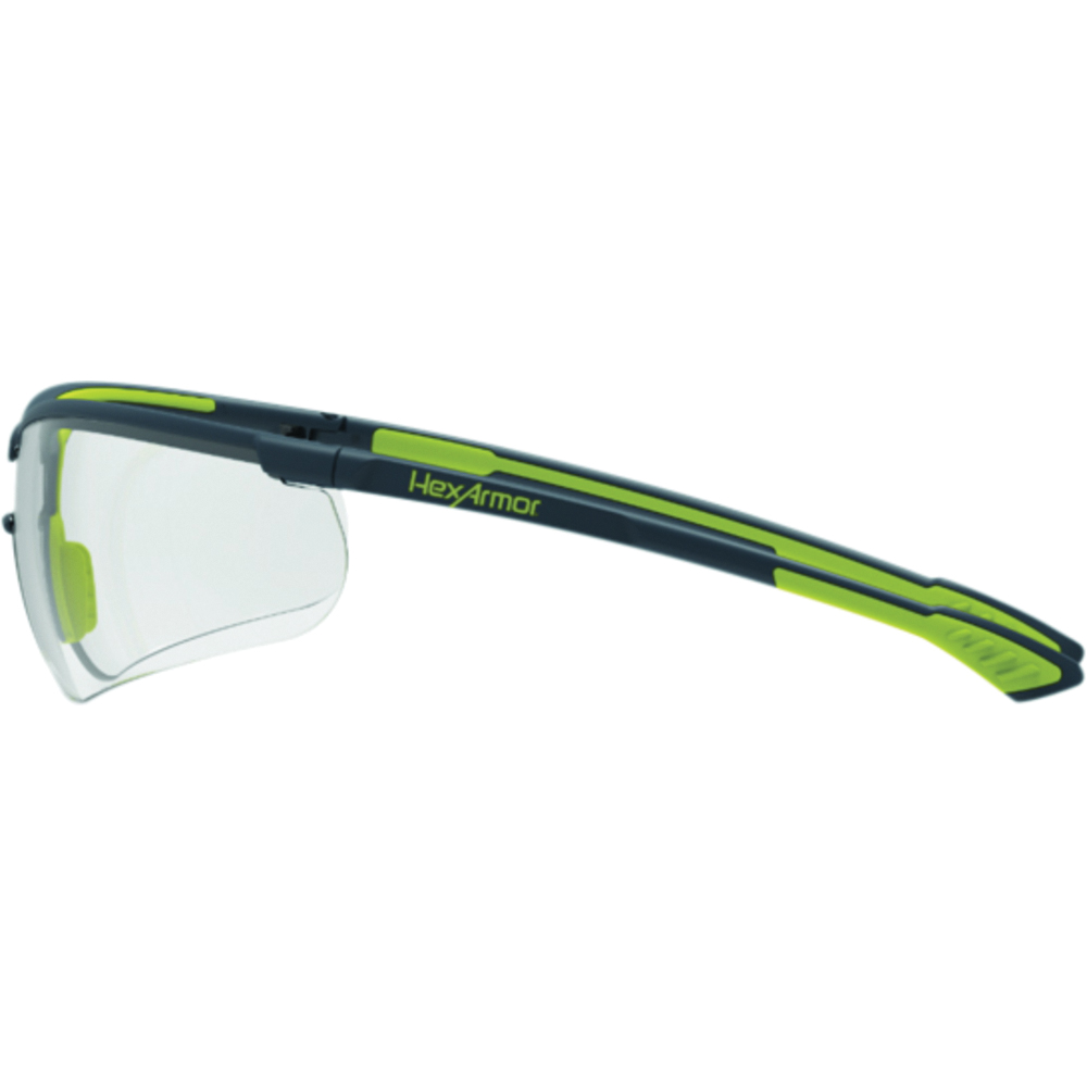 HexArmor® Safety Glasses, VS250, TruShield®2SF, Gray/Yellow, Clear Lens