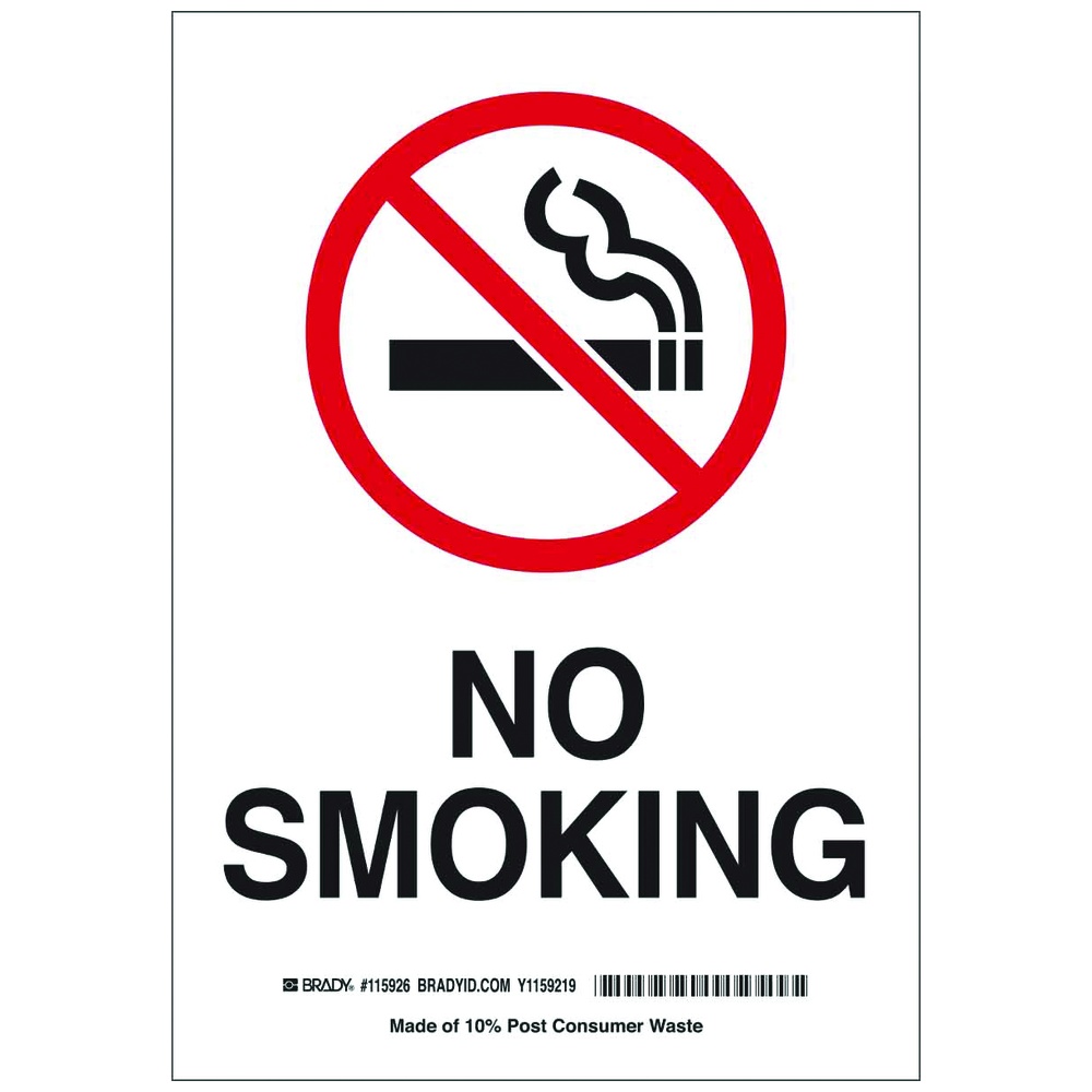 Brady No Smoking Sign