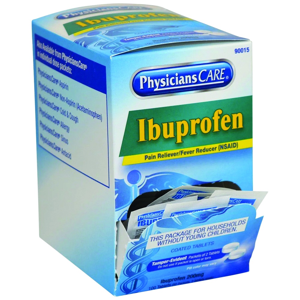 Ibuprofen Pain Reliever Medication, Individually Packaged, 200mg