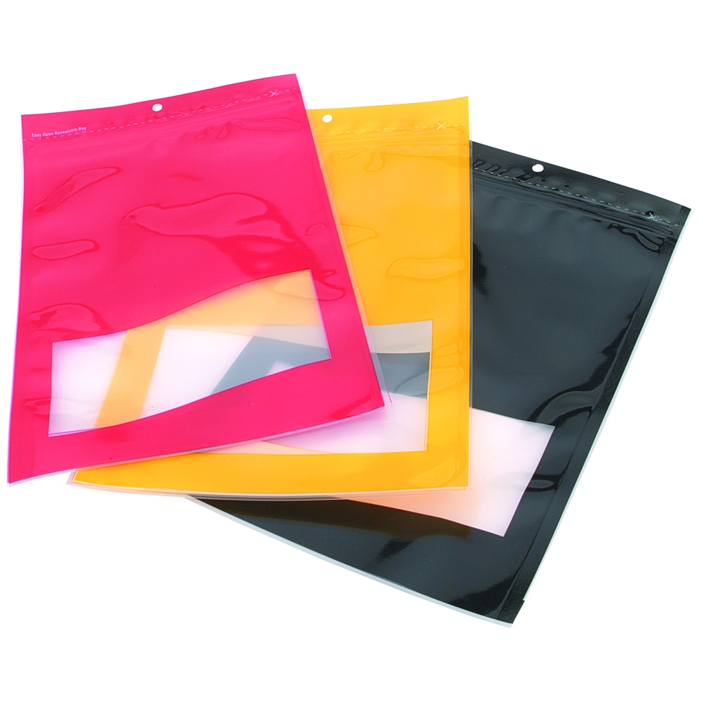 Winpak Resealable Zipper Vacuum Pouches, 5 Mil, Windowed, Hang Hole, Tear Notch, 7.5in x 11.3in