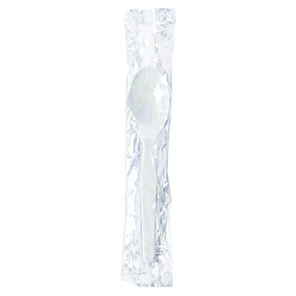 Dixie® Disposable Teaspoons, Individually Wrapped, Polystyrene, White