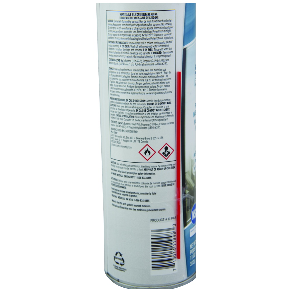 Claire® Silicone Release Agent, Heat Stable, Aerosol, 11 Ounce