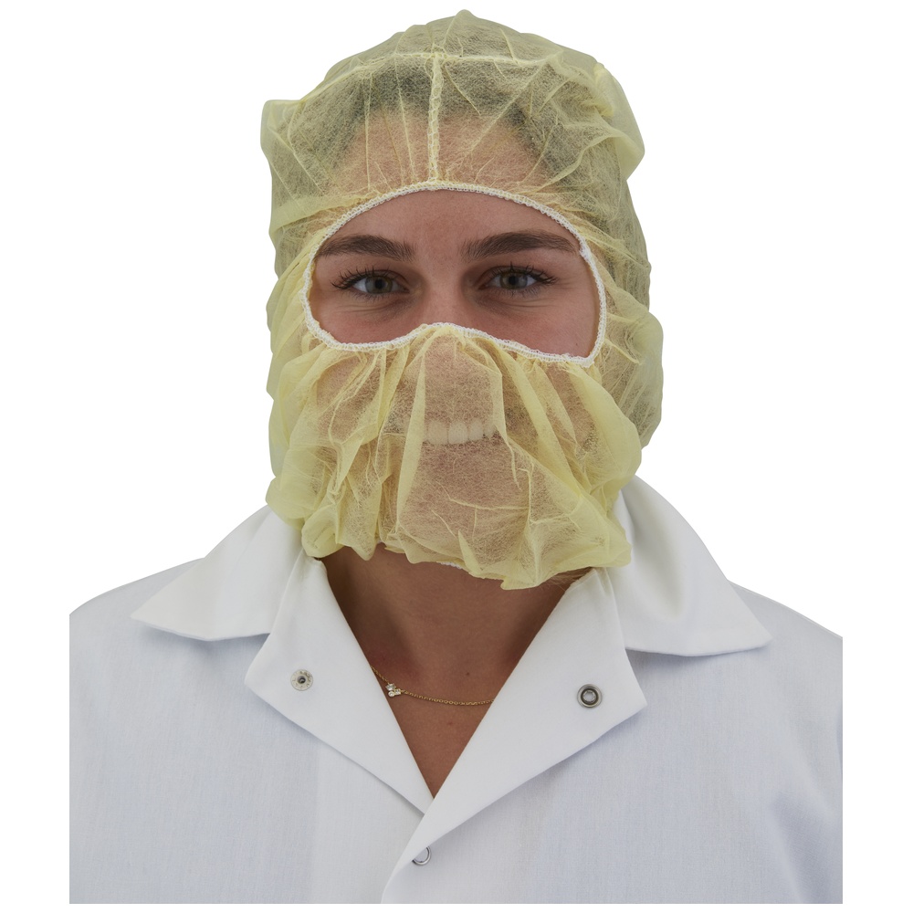 Work Force, Inc. Disposable Hoods with Elastic Face, Polypropylene, One Size