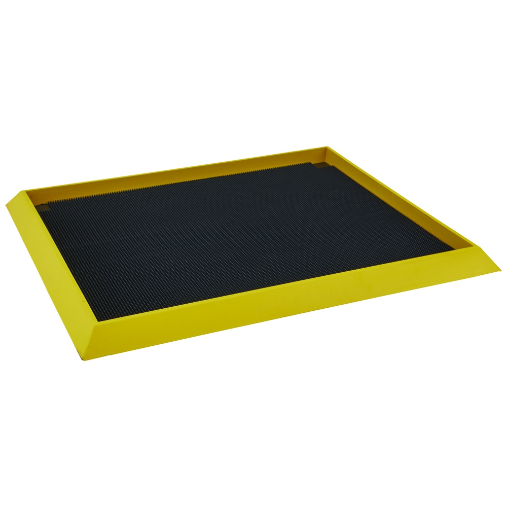 Wearwell Sanitizing Footbath Mat, 2-1/2 Inch Edging, 32 Inch x 39 Inch, Black/Yellow