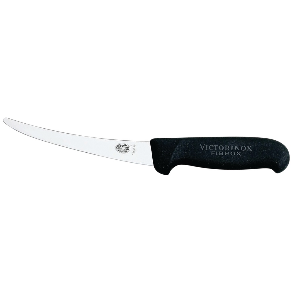 Victorinox Curved Boning Knife with Fibrox Handle, Semi-Stiff Blunt Tip Blade