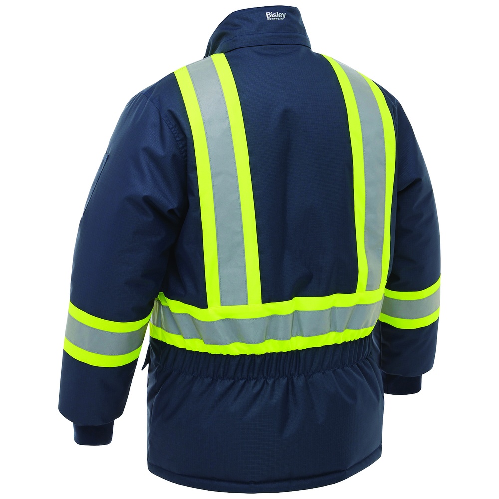 PIP Bisley® Extreme Cold Jacket, ANSI Type O Class 1, Detachable Insulated Hood, Reflective Tape, Navy