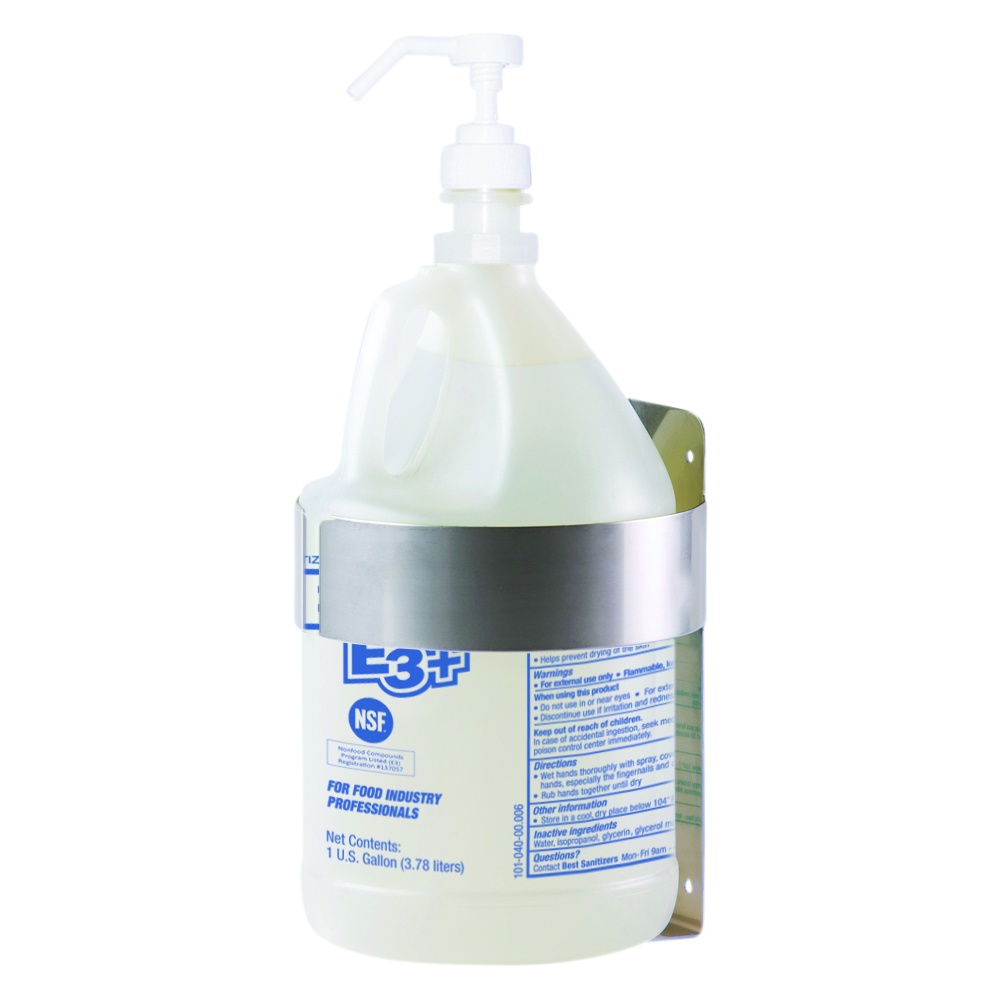 Best Sanitizers Inc. Wall Bracket for Gallon Bottles, Stainless Steel