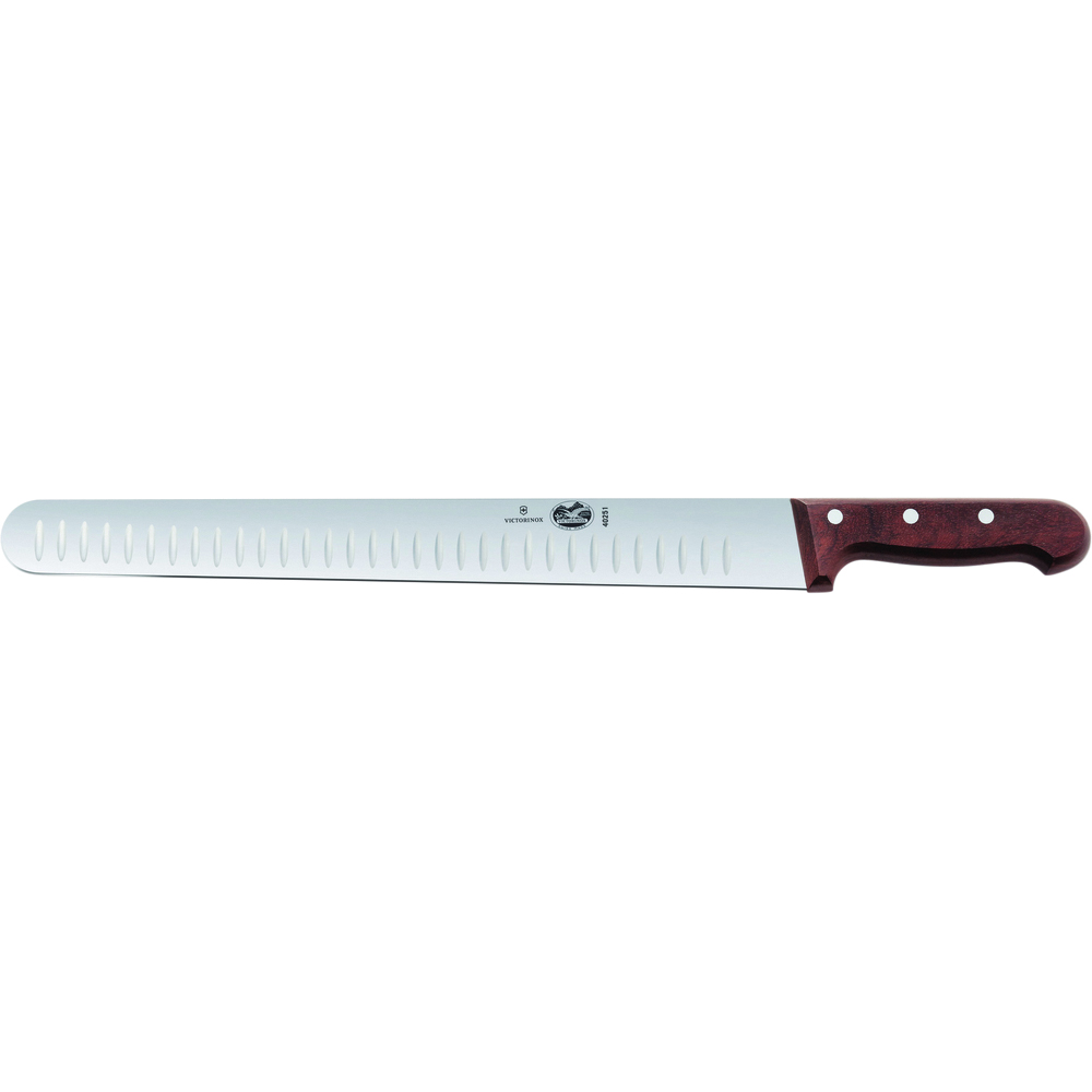 Victorinox Slicing Carving Knife with Wood Handle, Granton Edge Blade, 14-inch