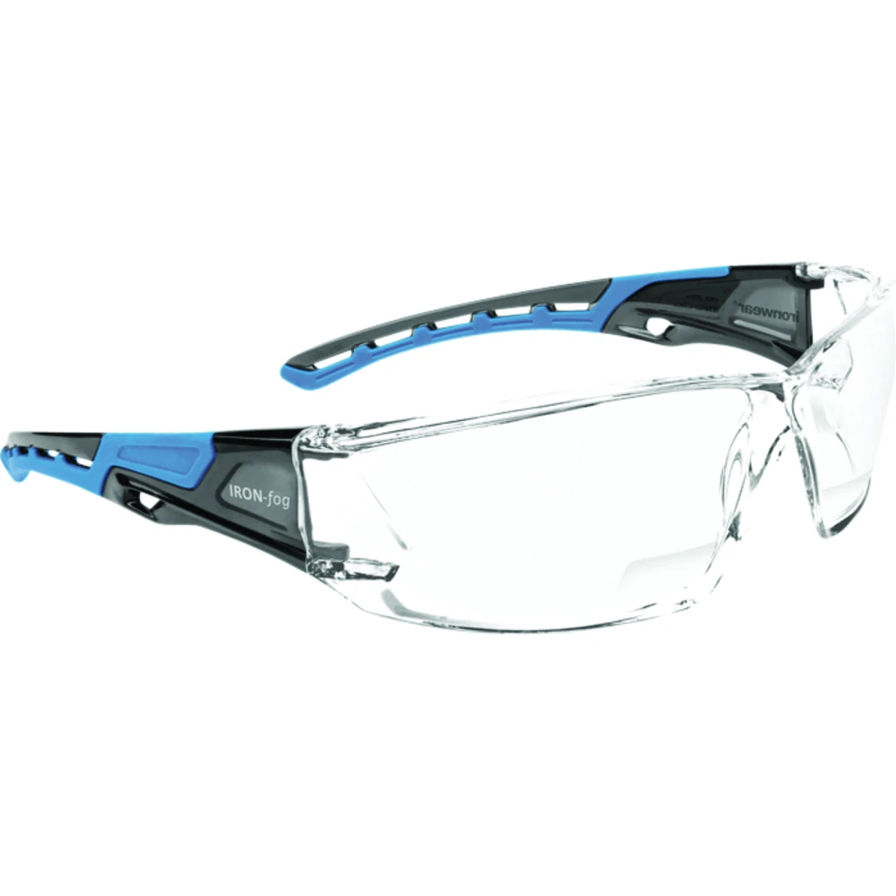 Ironwear Iron-Fog Reader Safety Glasses, Anti-Fog, Blue Frame, Clear Lens