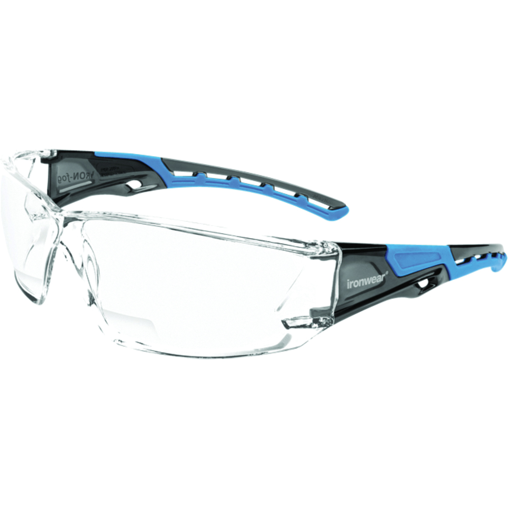 Ironwear Iron-Fog Reader Safety Glasses, Anti-Fog, Blue Frame, Clear Lens