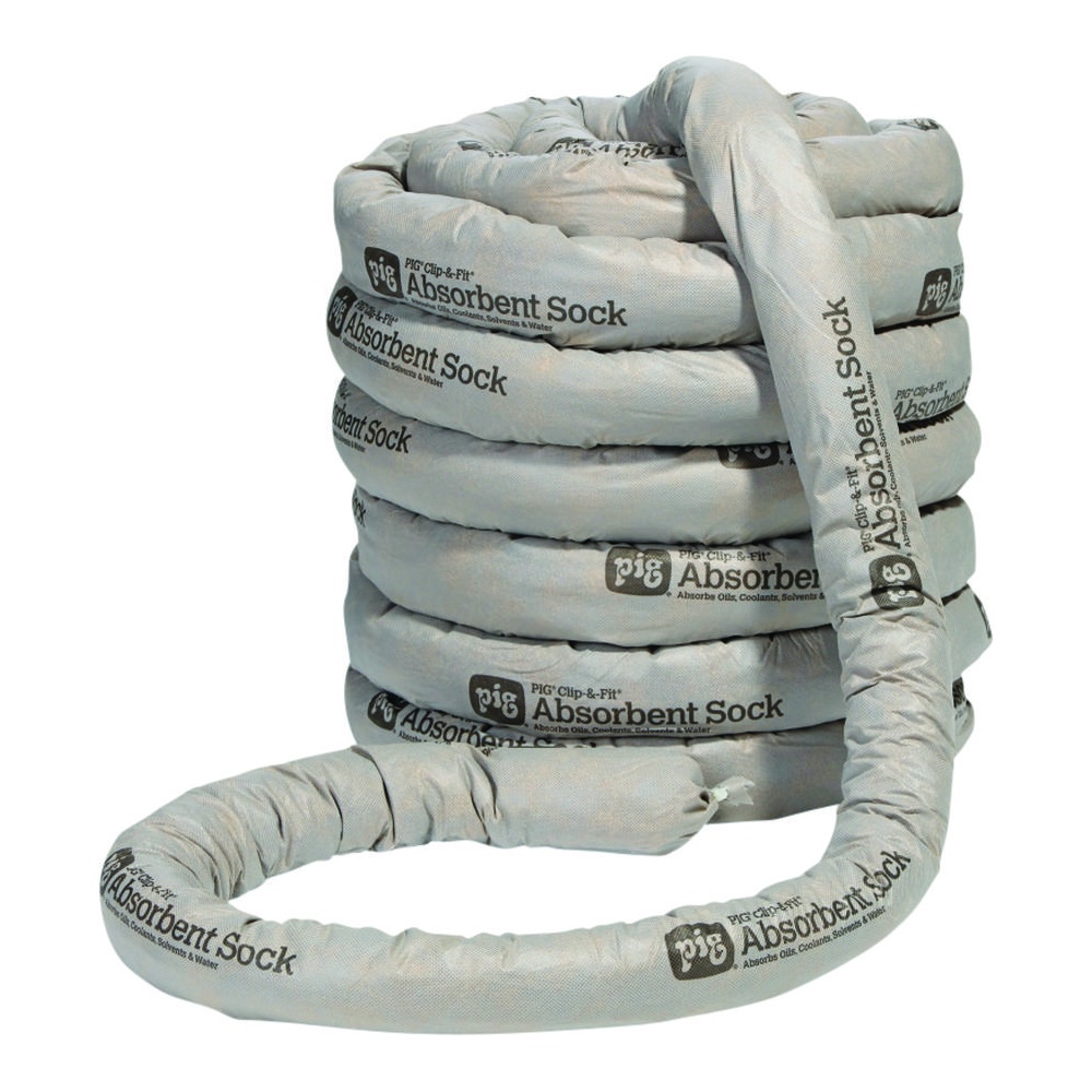 New Pig Clip and Fit® Absorbent Sock With Corncob Filler New Pig Clip and Fit® Absorbent Sock With Corncob Filler