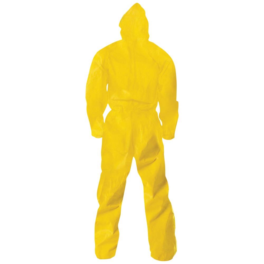 KleenGuard™ A70 Hooded Coveralls with Zipper Front, Storm Flap, Elastic Wrists and Ankles, Yellow