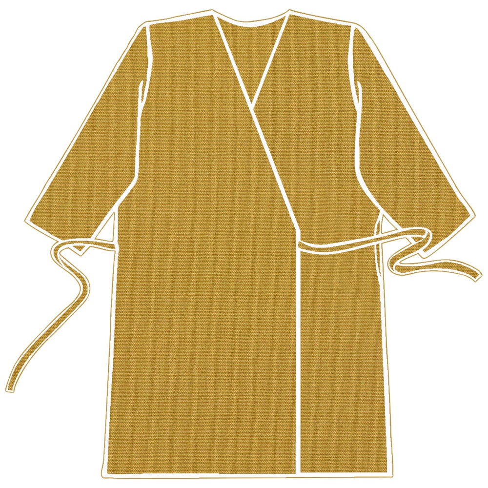 Southern Apparel Inc. Wrap-Around Butcher Frocks, 3/4 Length Sleeves, No Pockets, 5 Ounce