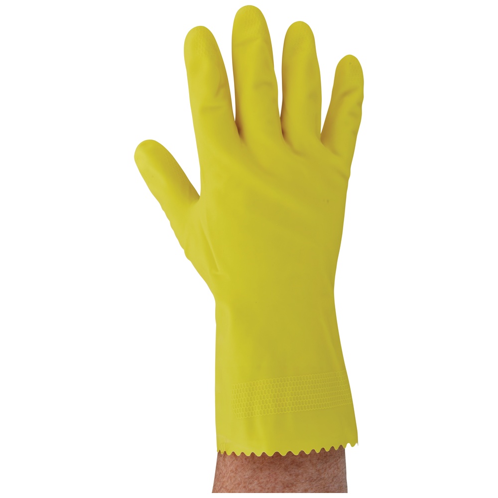 Cordova Safety Unsupported Latex Work Gloves, Scalloped, Flock-Lined