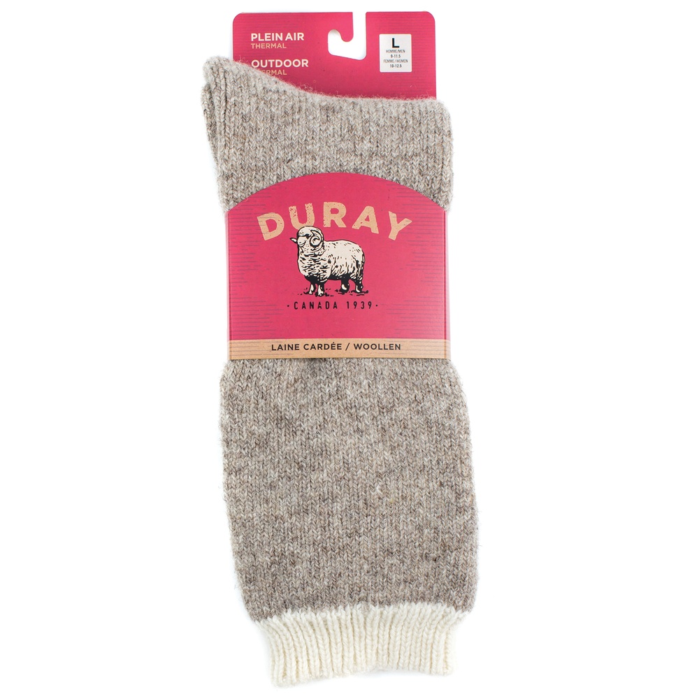 Duray Iceberg Boot Socks, 85% Wool, Gray