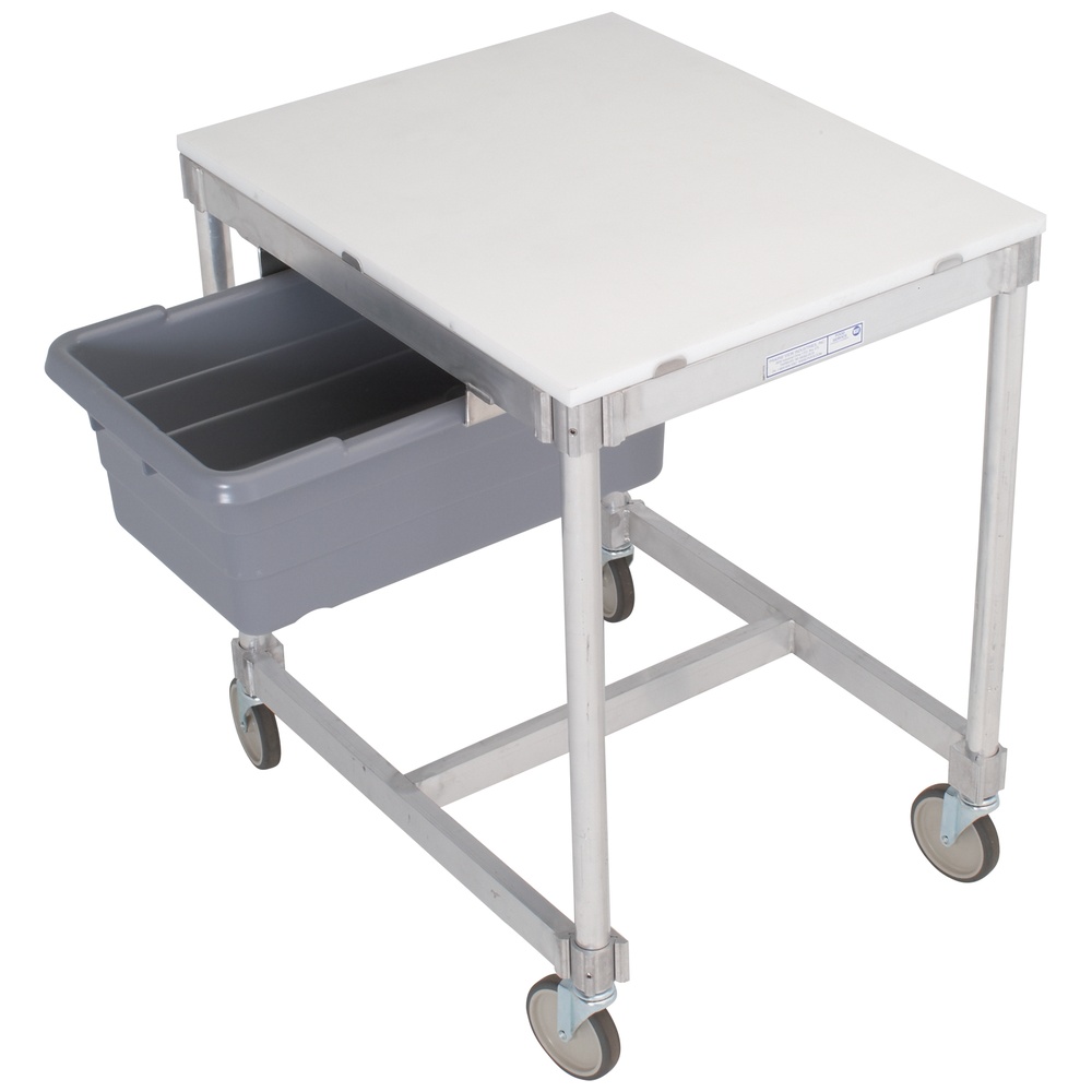 Prairie View Industries Aluminum Work Table with Poly Top and Tote
