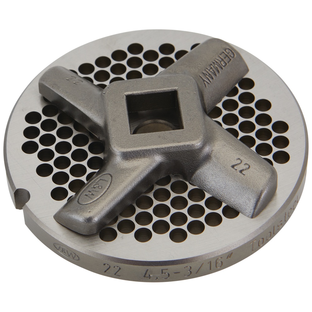 Edgemaster #22 Hubless Grinder Plate, Chrome-Vanadium Steel with Blade