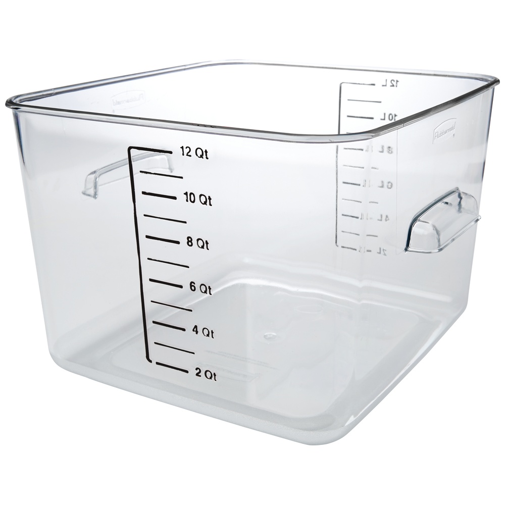 Rubbermaid FG631200CLR Crystal-Clear Square Storage Container, 12 Qt