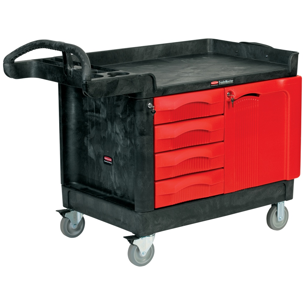 Rubbermaid TradeMaster® FG451388BLA Utility Cart with 4 Drawers