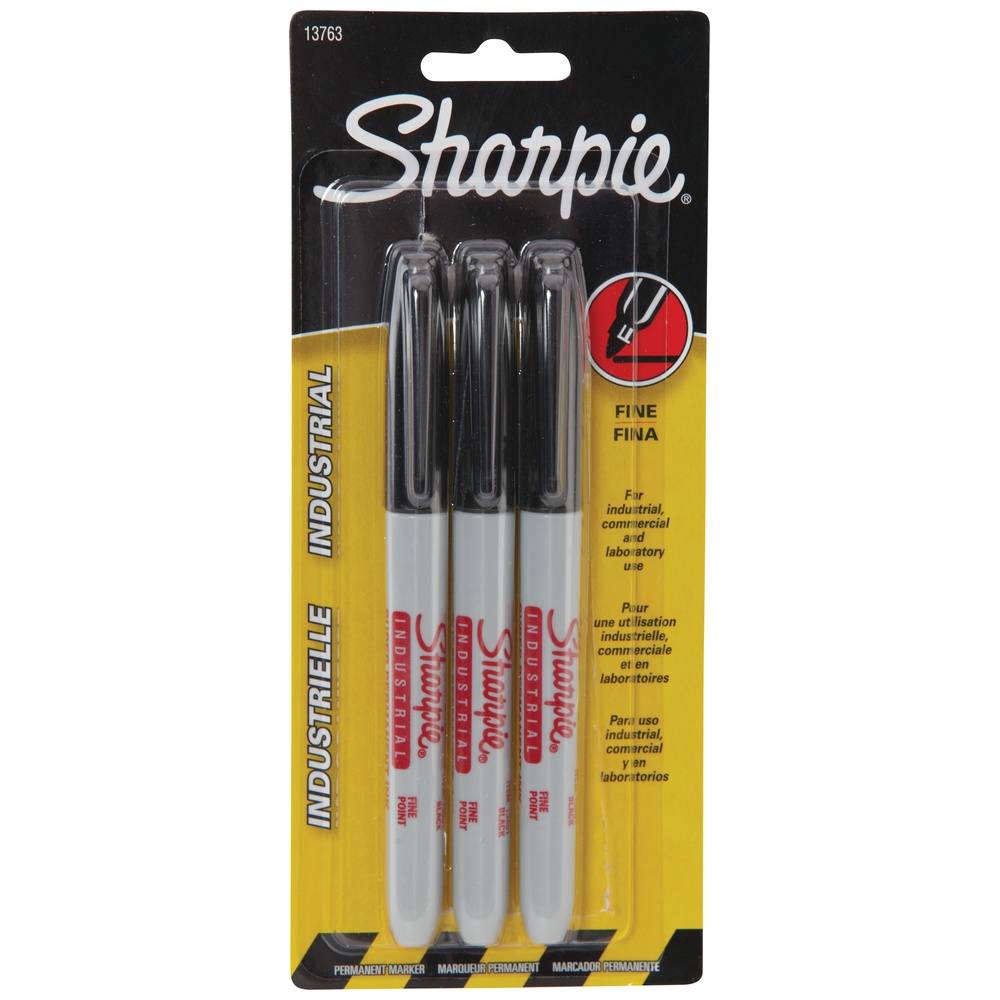 Sharpie Industrial 13763PP Fine Black Marker, 3-Pack