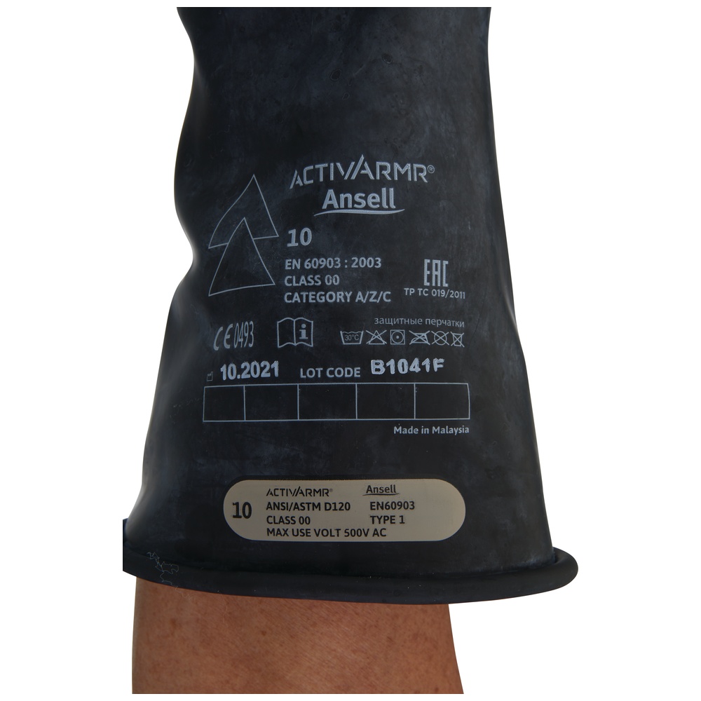 Ansell Marigold® Electrical Insulating Gloves, Class 00, Black