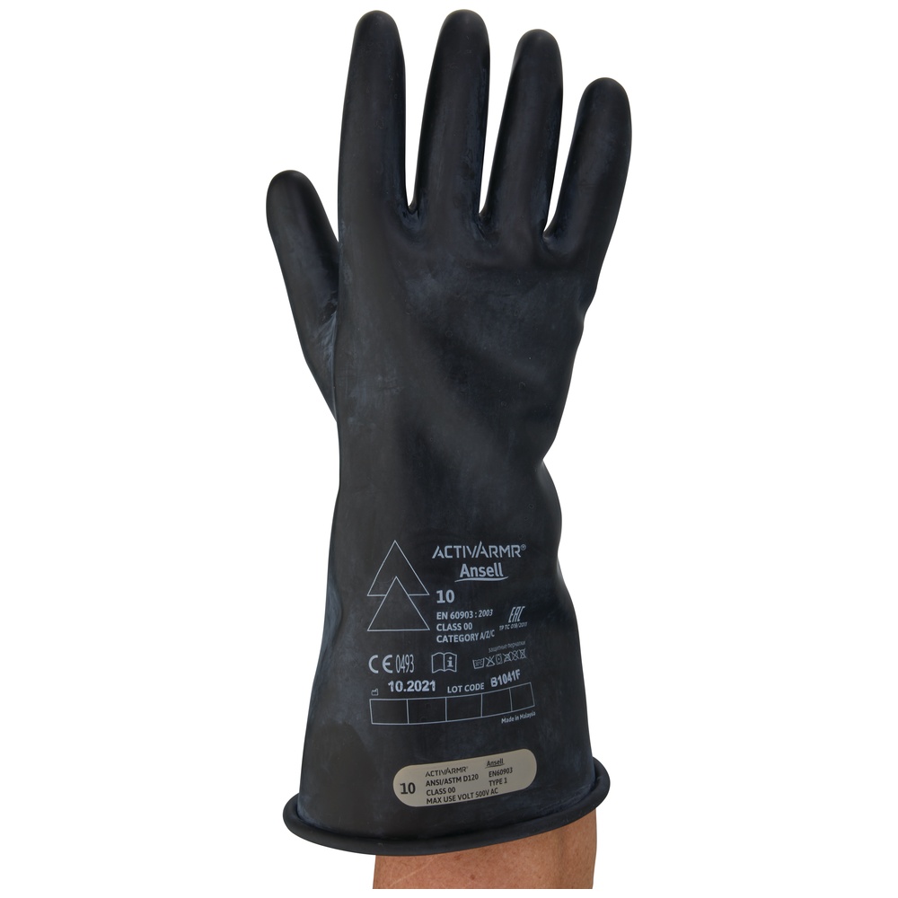 Ansell Marigold® Electrical Insulating Gloves, Class 00, Black