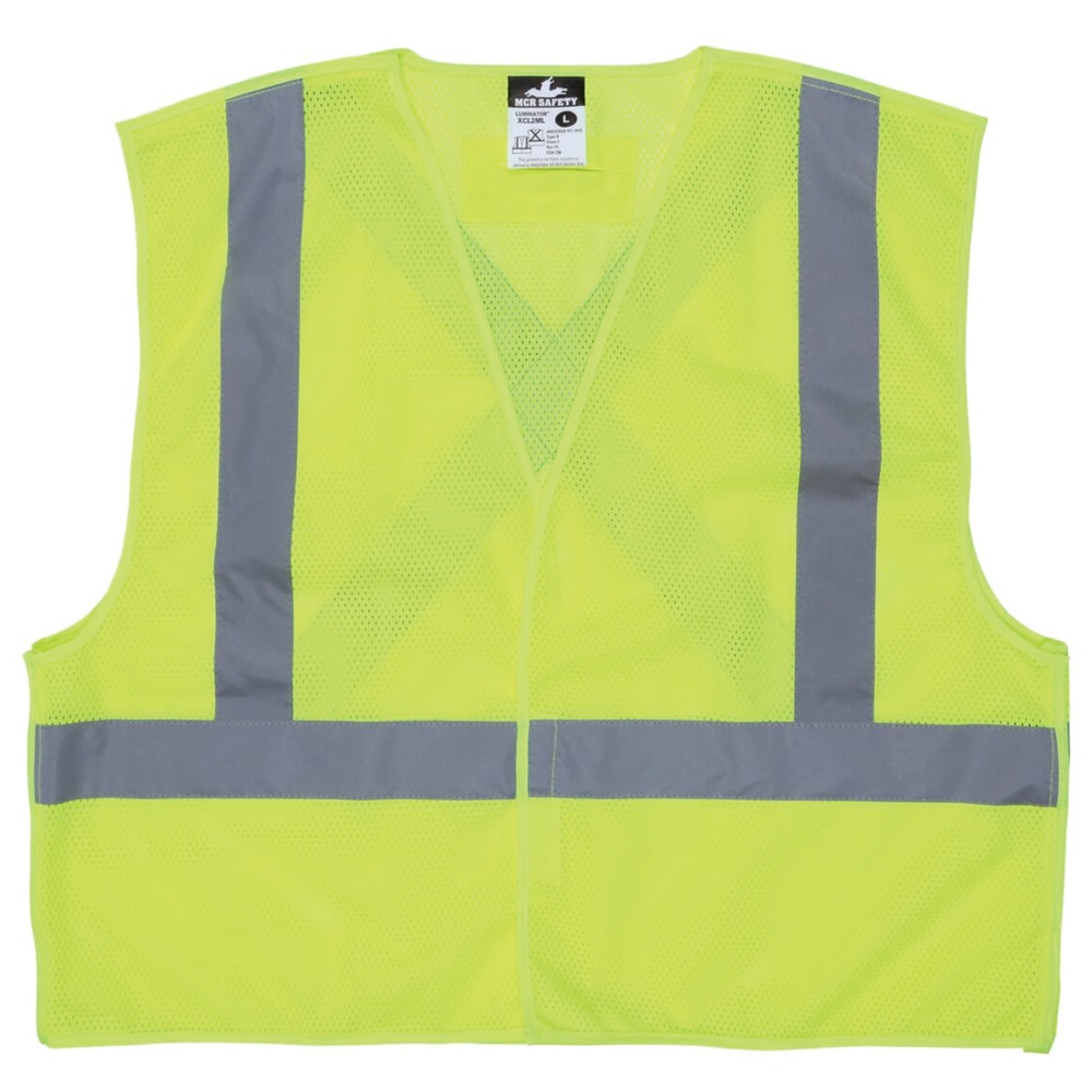 MCR Safety Class 2 Mesh Breakaway Safety Vest, Hi-Vis Yellow
