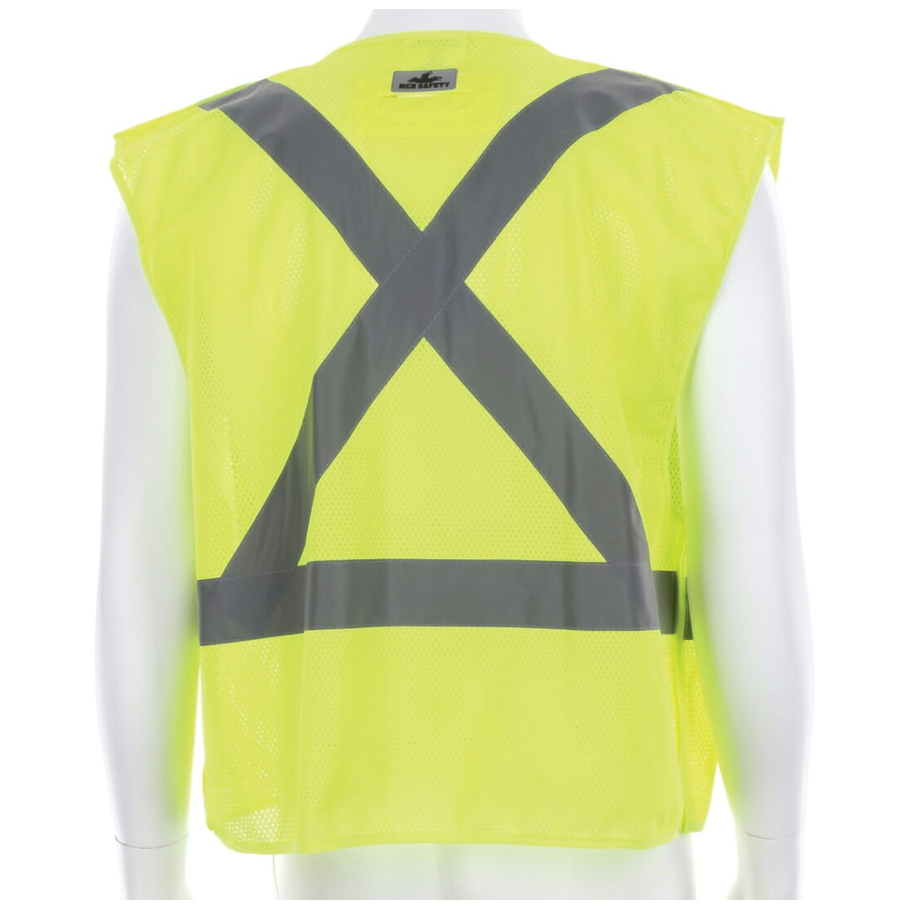 MCR Safety Class 2 Mesh Breakaway Safety Vest, Hi-Vis Yellow