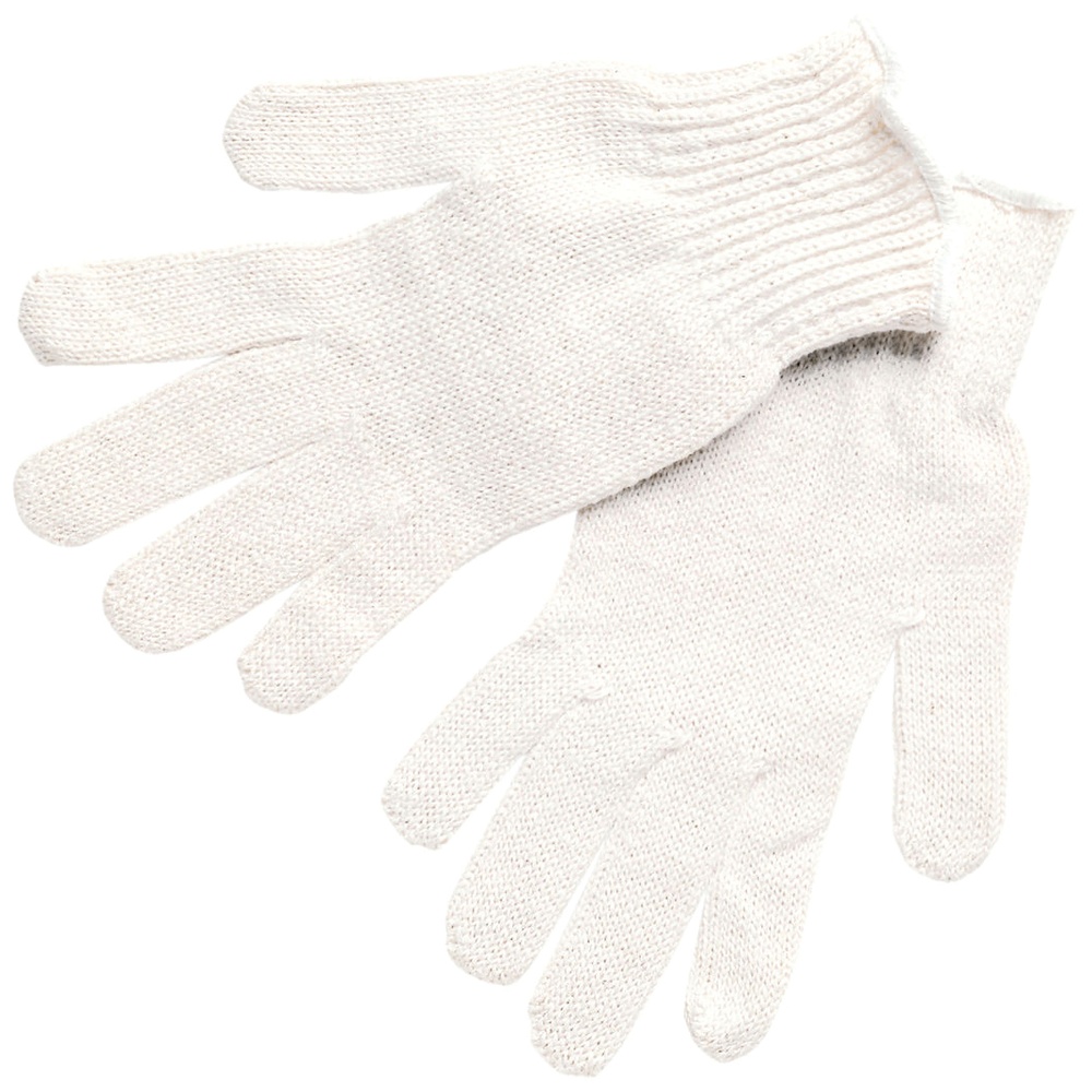 MCR Safety 9500 String Knit Work Gloves, Cotton/Polyester, 7 Gauge, White