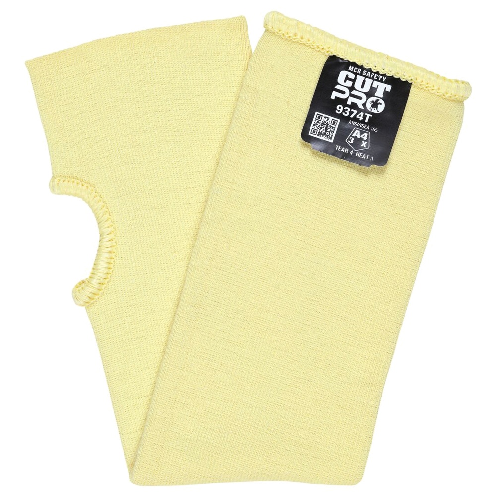 MCR Safety 9374T CutPro® Cut Resistant Sleeves with Thumb Hole, Yellow