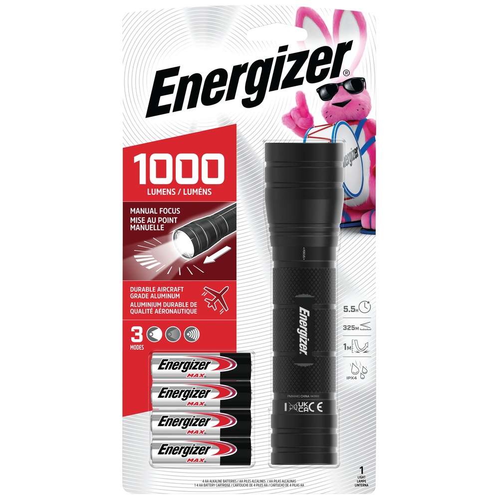 Energizer Metal Flashlight 1000 Lumen 3 Mode