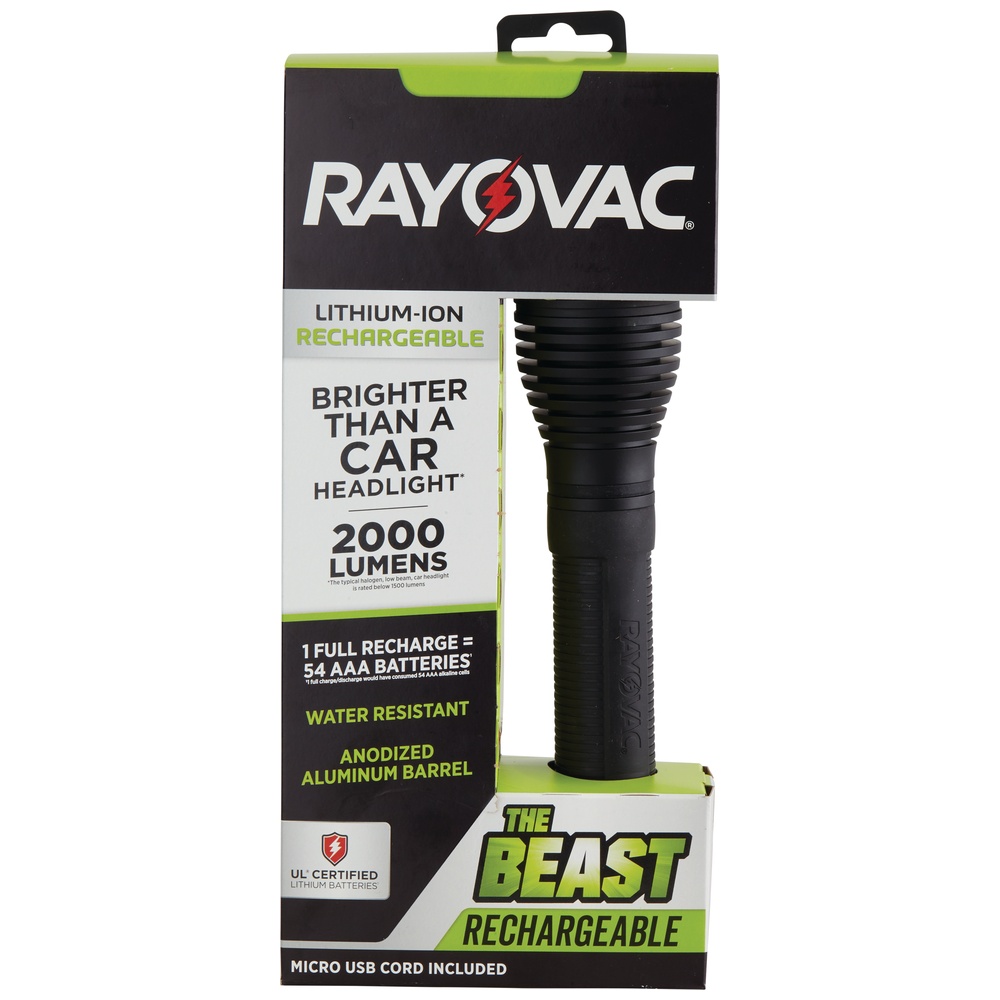 RAYOVAC® The Beast 2000 Lumen Rechargeable Flashlight
