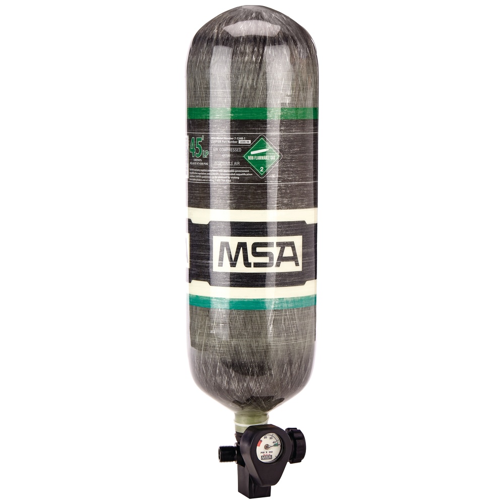 MSA SuperLite H-45SL SCBA Cylinder, 45-Minute, 4500psig, Carbon-Wrapped
