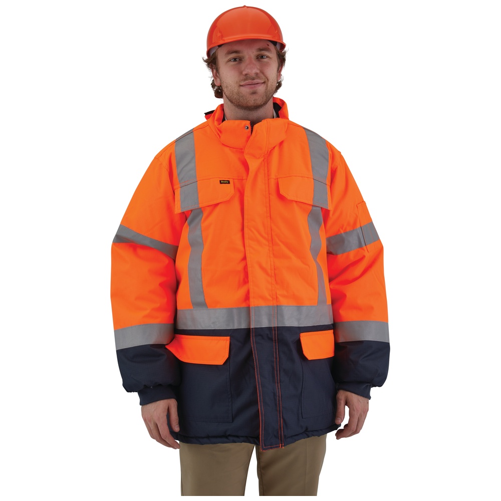 PIP Bisley® Hi-Vis X-Back Extreme Cold Jacket, Hi-Vis Orange/Navy