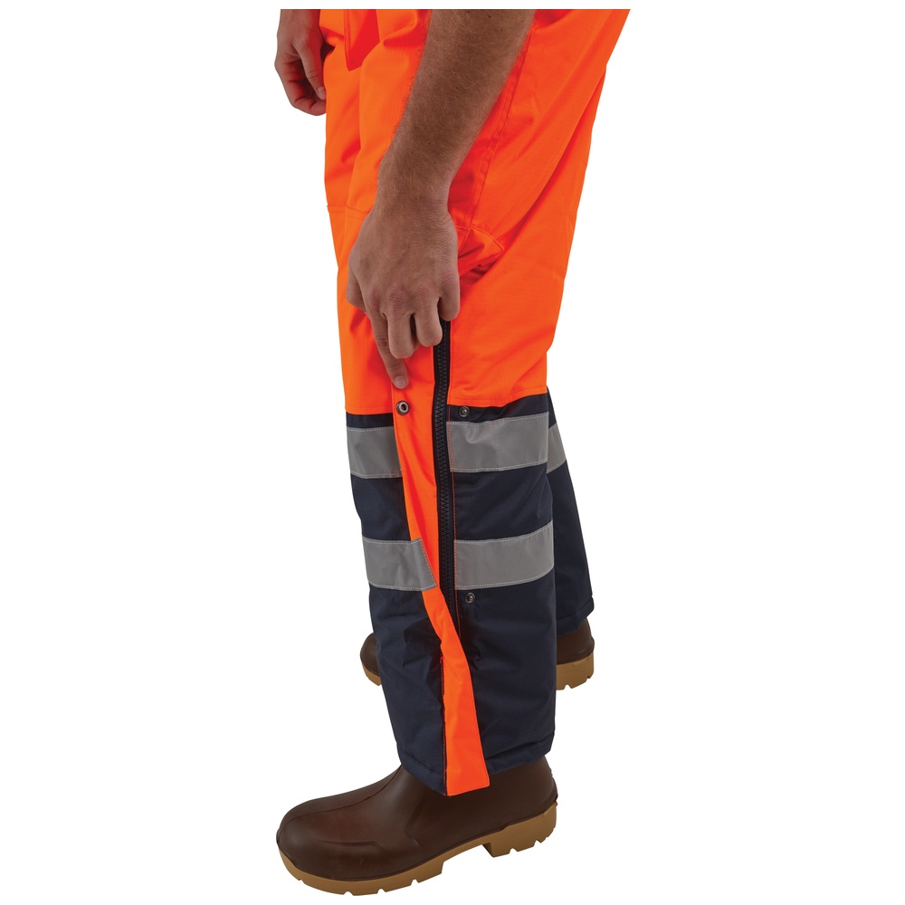 PIP Bisley® ANSI Class E Extreme Cold Bib Overall, Fluorescent Orange/Navy