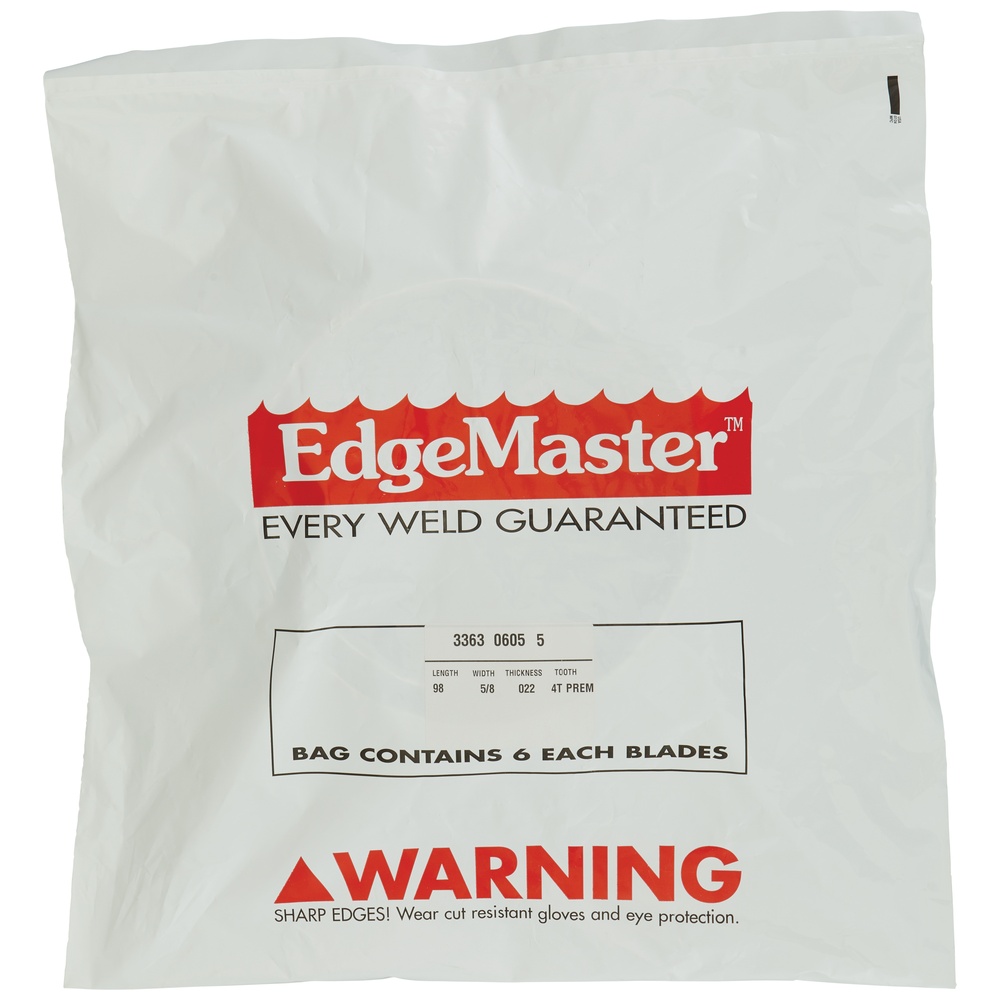 EdgeMaster Bandsaw Blades, Standard, 98" x 5/8" x .022", 4TPI