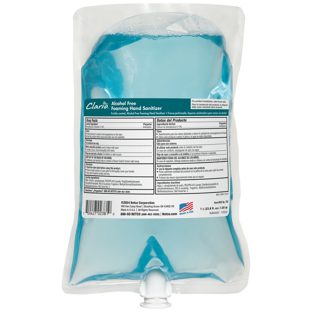 Betco Clario Foam Hand Sanitizer Refill 1000mL