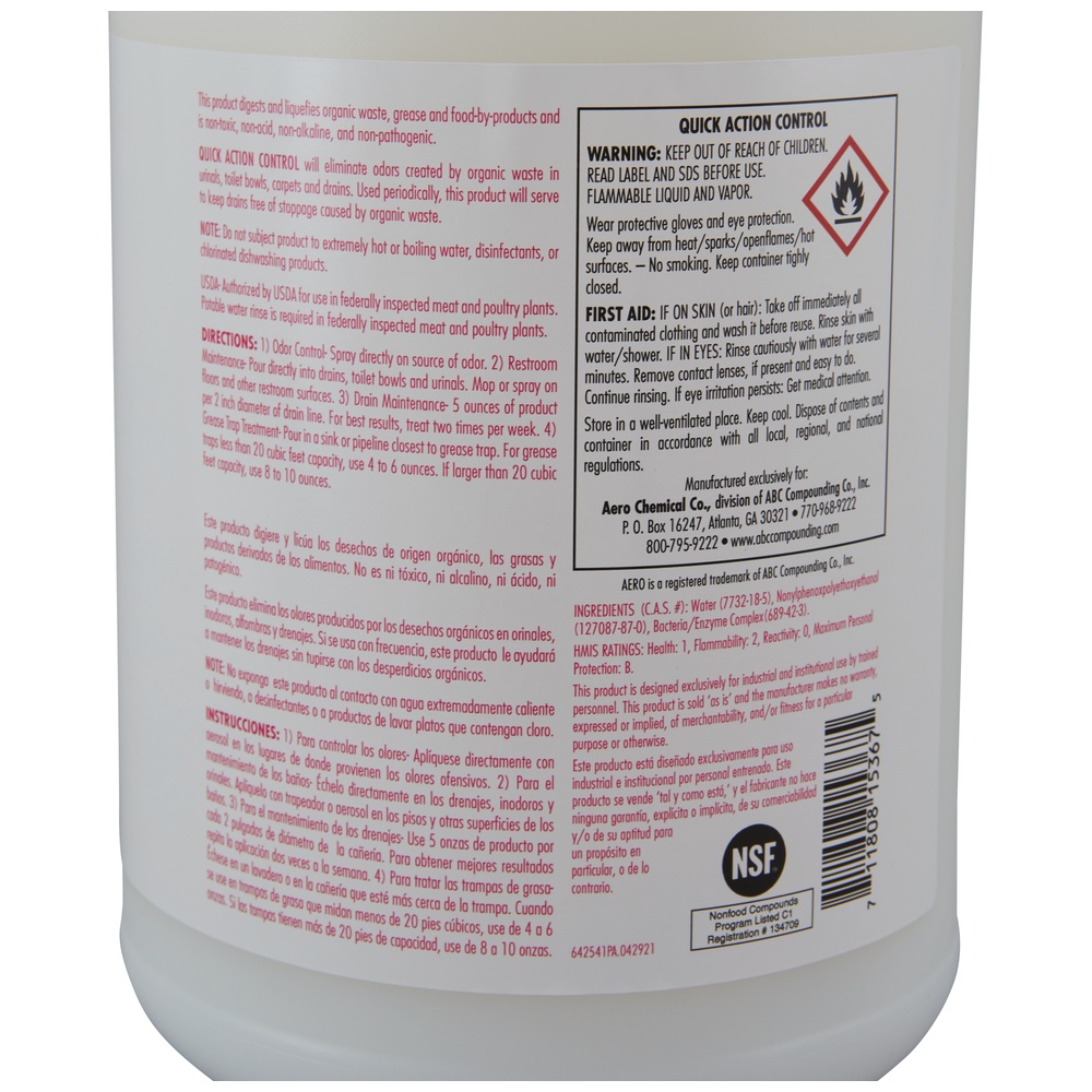 ABC Compounding Aero® Quick Action Control Liquid Live Bacteria, 1 Gallon