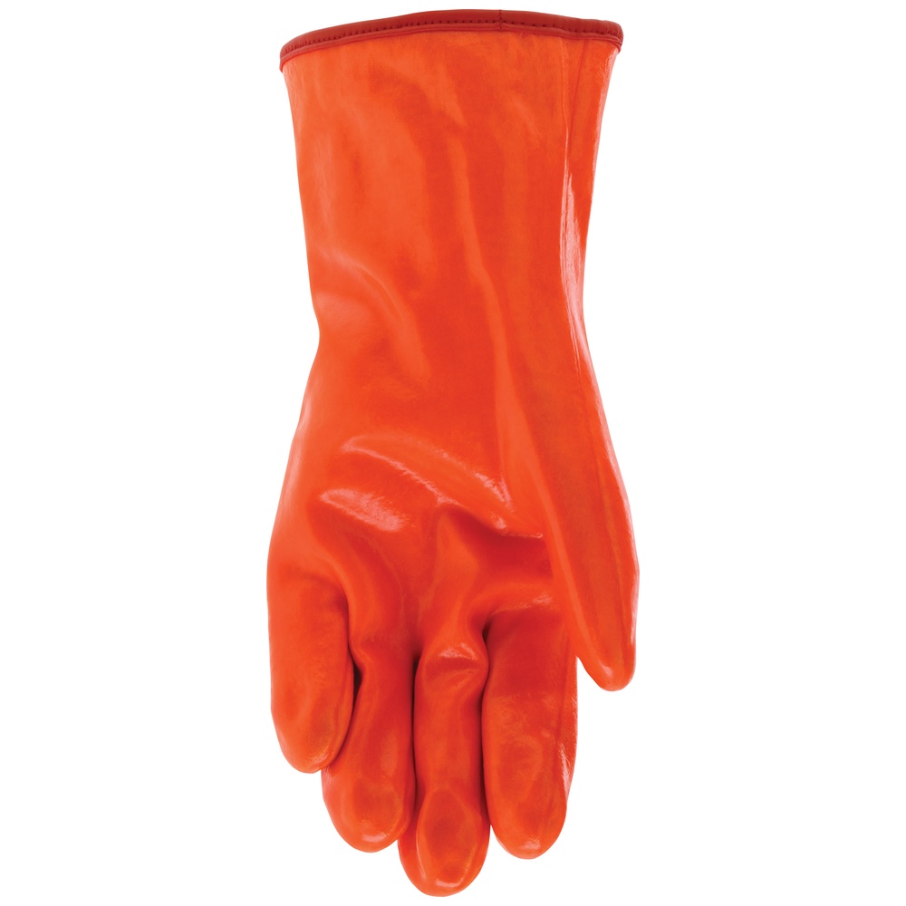 MCR Safety Cut-Resistant, Single Dipped, Insulated PVC Gloves, Orange