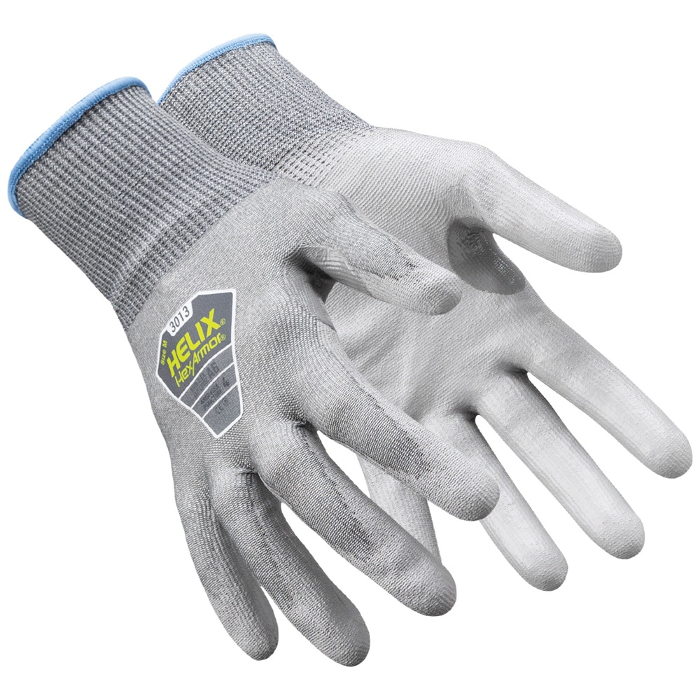 HexArmor® Helix® 3013 Cut-Resistant, Polyurethane Coated Gloves, Gray