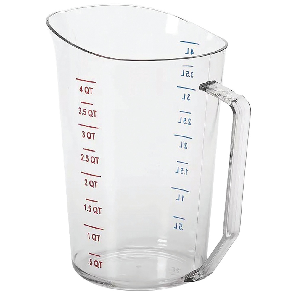 Cambro Camwear® 400MCCW135 Clear Polycarbonate Measuring Cup, 4 Qt, Clear