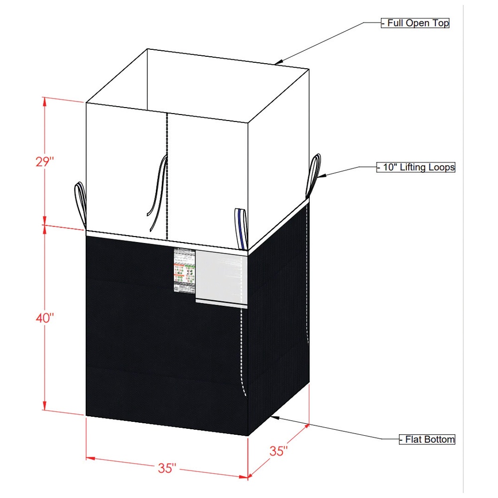 United Bags SUPER SACK® Dewatering Bulk Bag, 32 cu ft
