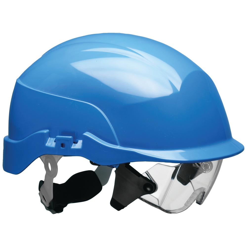 MPS Centurion Spectrum Vented Hard Hat with Integrated Safety Glasses, Ratchet