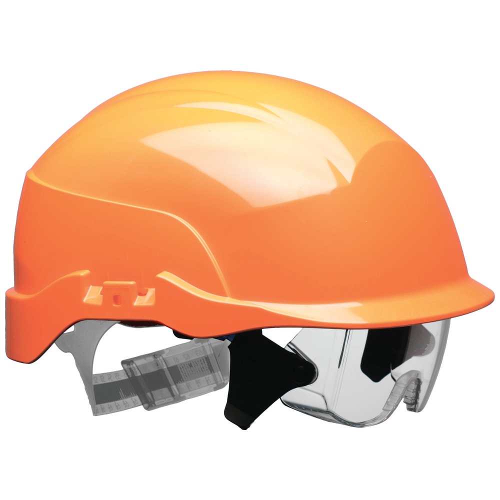 MPS Centurion Spectrum Vented Hard Hat with Integrated Safety Glasses, Ratchet