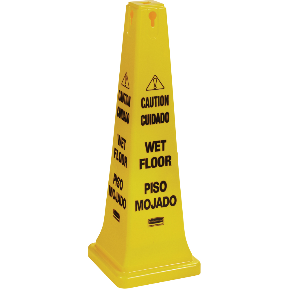 Rubbermaid Multilingual "Caution Wet Floor" Safety Cone